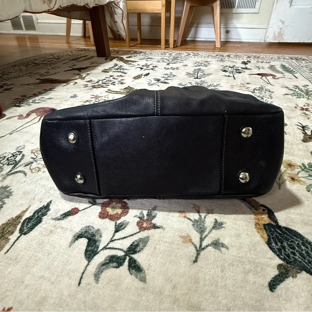 Coach east west tote shoulder Black Leather Handbag